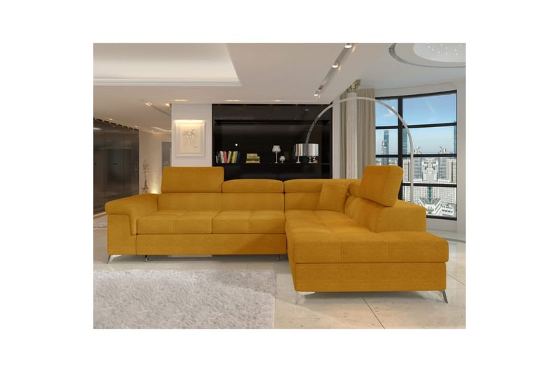 Hörnsoffa Eltap Eridano 275x202x88 cm - Omega 68, Gul, Höger - Möbler - Soffa - Bäddsoffa