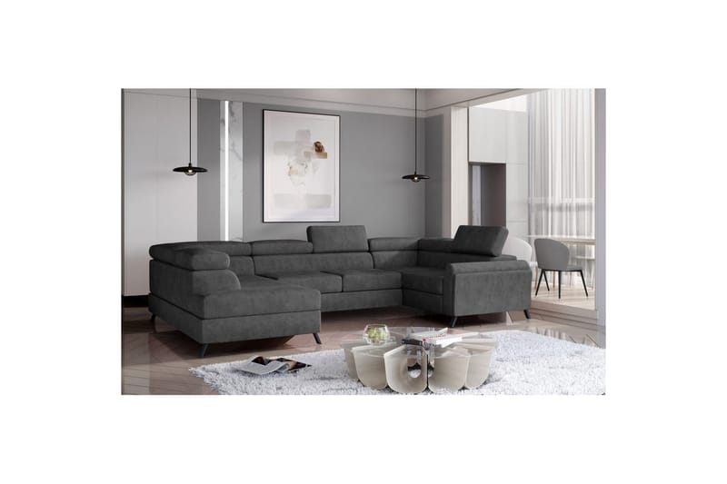 Hörnsoffa Eltap Escada 336x200x92 cm - Dora 96, Svart, Vänster - Möbler - Soffa - Bäddsoffa