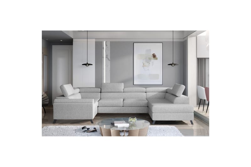 Hörnsoffa Eltap Escada 336x200x92 cm - Grande 81, Grå, Höger - Möbler - Soffa - Bäddsoffa