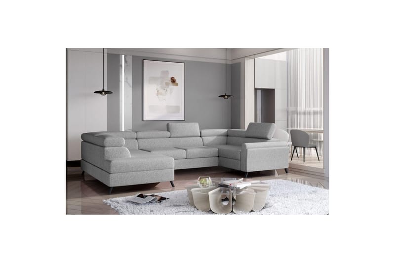 Hörnsoffa Eltap Escada 336x200x92 cm - Grande 81, Grå, Vänster - Möbler - Soffa - Bäddsoffa