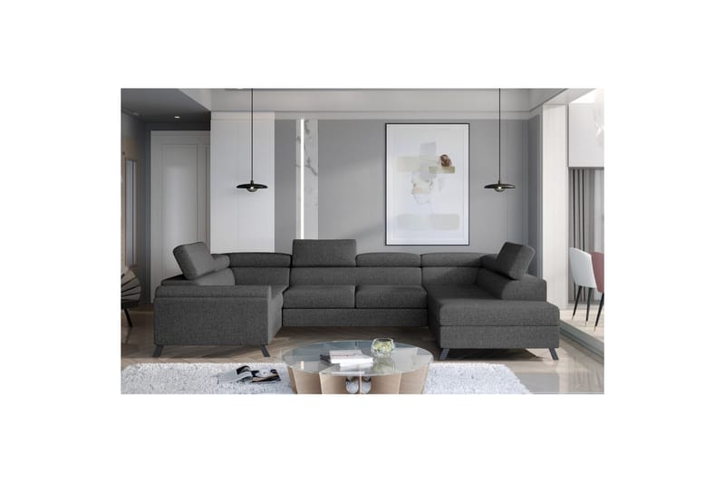 Hörnsoffa Eltap Escada 336x200x92 cm - Inari 96, Mörkgrå, Höger - Möbler - Soffa - Bäddsoffa
