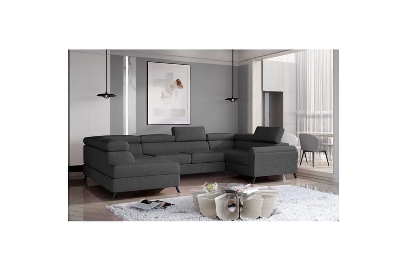 Hörnsoffa Eltap Escada 336x200x92 cm - Inari 96, Mörkgrå, Vänster - Möbler - Soffa - Bäddsoffa