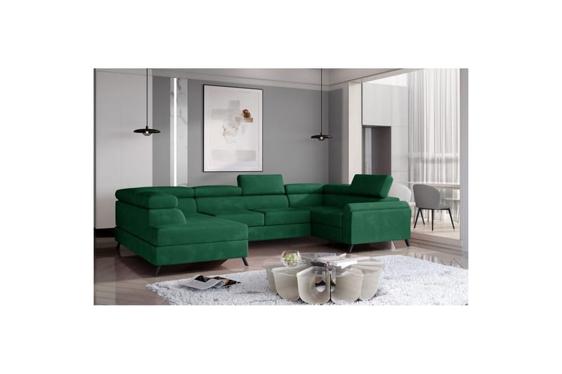 Hörnsoffa Eltap Escada 336x200x92 cm - Kronos 19, Mörkgrön, Vänster - Möbler - Soffa - Bäddsoffa