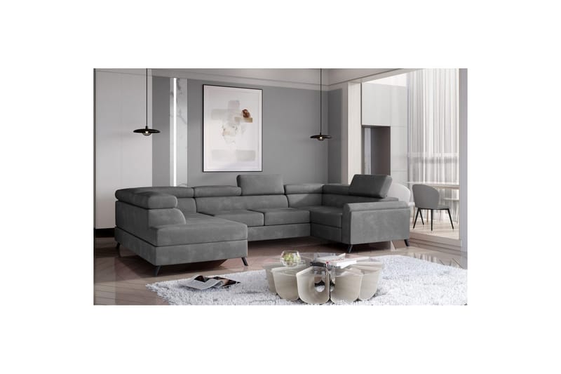 Hörnsoffa Eltap Escada 336x200x92 cm - Paros 06, Grå, Vänster - Möbler - Soffa - Bäddsoffa