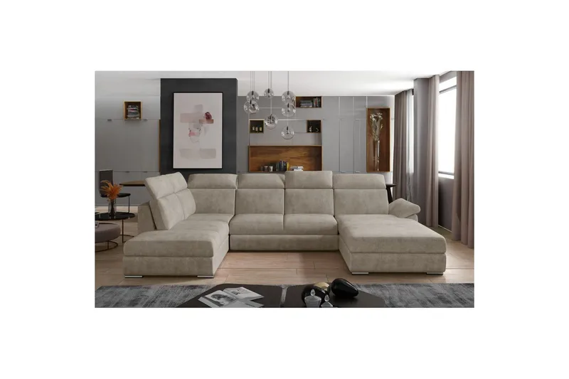 Hörnsoffa Eltap Evanell 336x211x102 cm - Dora 21, Beige, Höger - Möbler - Soffa - Bäddsoffa