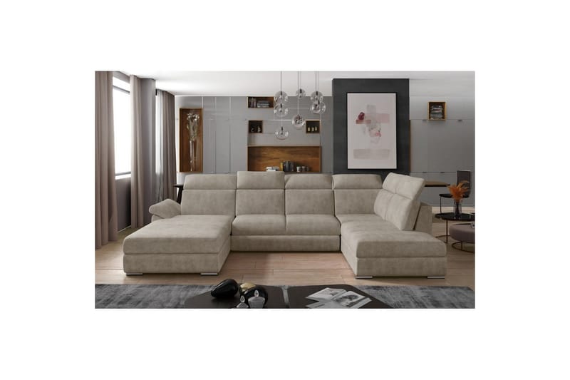 Hörnsoffa Eltap Evanell 336x211x102 cm - Dora 21, Beige, Vänster - Möbler - Soffa - Bäddsoffa