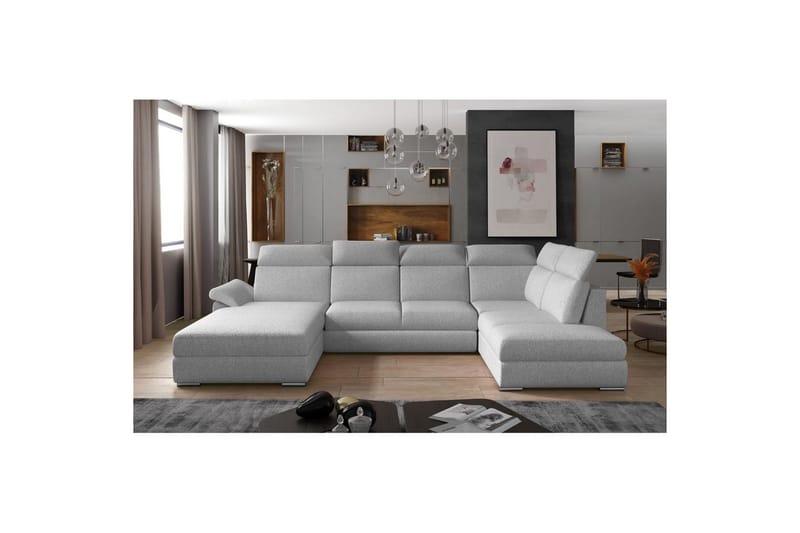 Hörnsoffa Eltap Evanell 336x211x102 cm - Grande 81, Grå, Vänster - Möbler - Soffa - Bäddsoffa