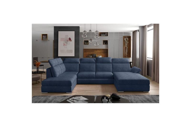 Hörnsoffa Eltap Evanell 336x211x102 cm - Omega 86, Blå, Höger - Möbler - Soffa - Bäddsoffa
