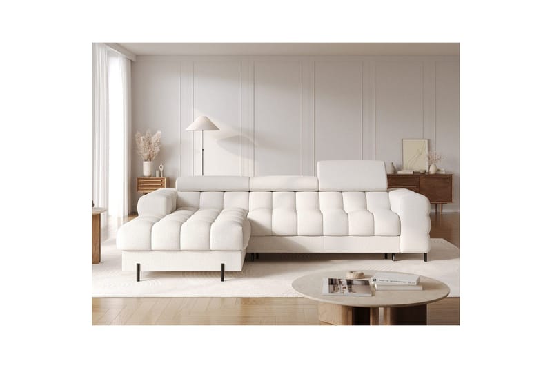 Hörnsoffa Eltap Felro 285x181x93 cm - Amore 01, Vit, Vänster - Möbler - Soffa - Bäddsoffa