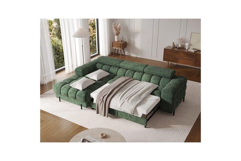 Hörnsoffa Eltap Felro 285x181x93 cm - Amore 35, Grön, Vänster - Möbler - Soffa - Bäddsoffa