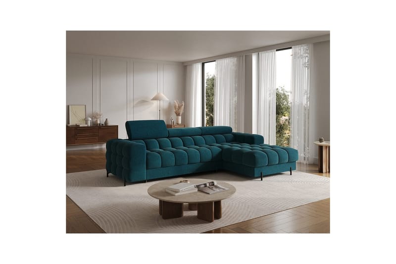 Hörnsoffa Eltap Felro 285x181x93 cm - Amore 40, Blå, Höger - Möbler - Soffa - Bäddsoffa