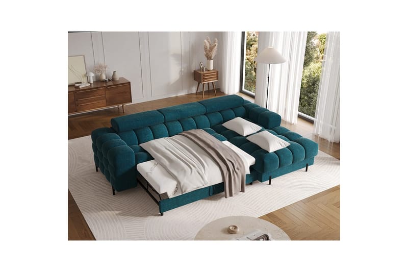 Hörnsoffa Eltap Felro 285x181x93 cm - Amore 40, Blå, Höger - Möbler - Soffa - Bäddsoffa
