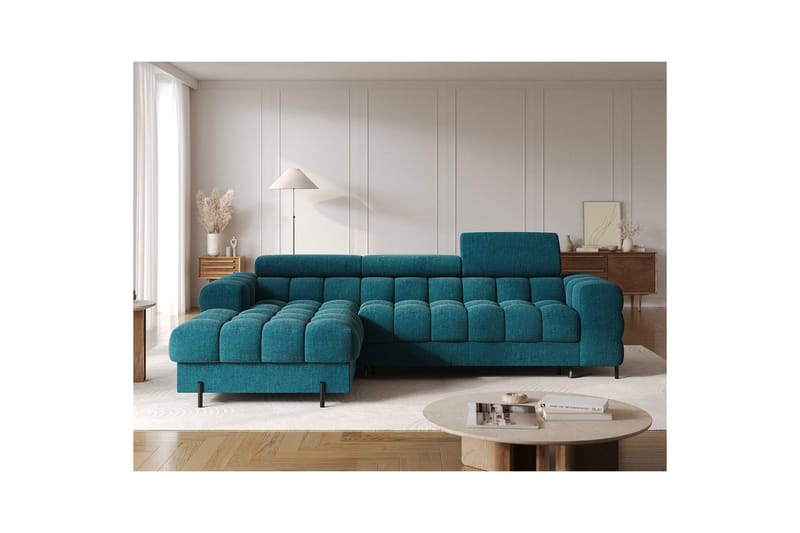 Hörnsoffa Eltap Felro 285x181x93 cm - Amore 40, Blå, Vänster - Möbler - Soffa - Bäddsoffa