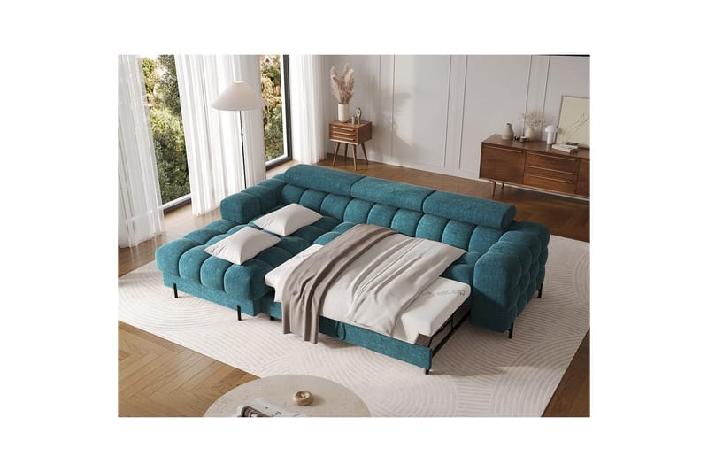 Hörnsoffa Eltap Felro 285x181x93 cm - Amore 40, Blå, Vänster - Möbler - Soffa - Bäddsoffa