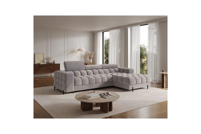 Hörnsoffa Eltap Felro 285x181x93 cm - Aura 04, Grå, Höger - Möbler - Soffa - Bäddsoffa