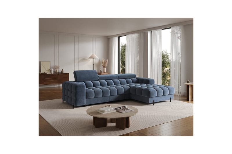 Hörnsoffa Eltap Felro 285x181x93 cm - Aura 40, Blå, Höger - Möbler - Soffa - Bäddsoffa
