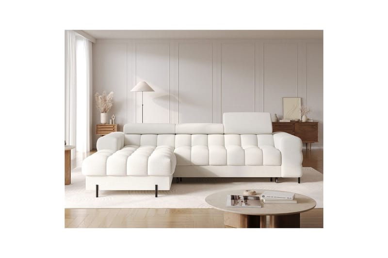 Hörnsoffa Eltap Felro 285x181x93 cm - Royal 01, Vit, Vänster - Möbler - Soffa - Bäddsoffa