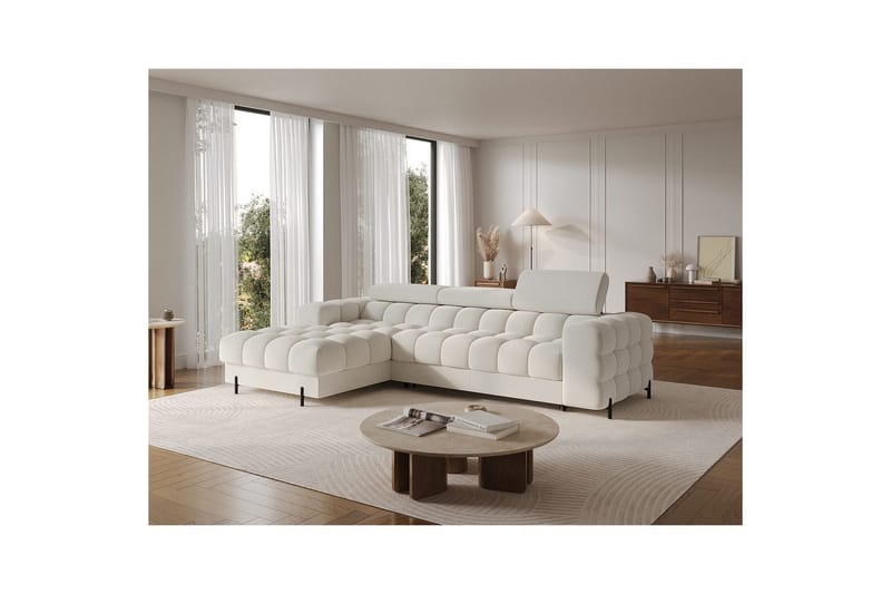 Hörnsoffa Eltap Felro 285x181x93 cm - Royal 01, Vit, Vänster - Möbler - Soffa - Bäddsoffa