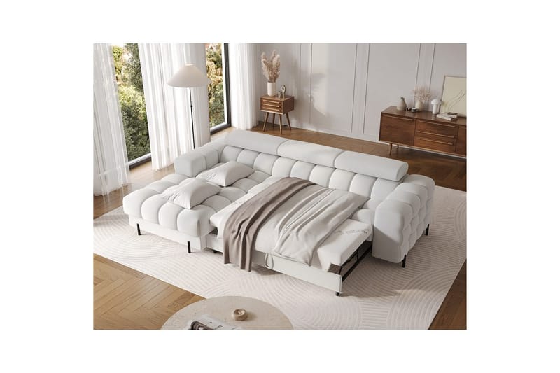Hörnsoffa Eltap Felro 285x181x93 cm - Royal 03, Grå, Vänster - Möbler - Soffa - Bäddsoffa