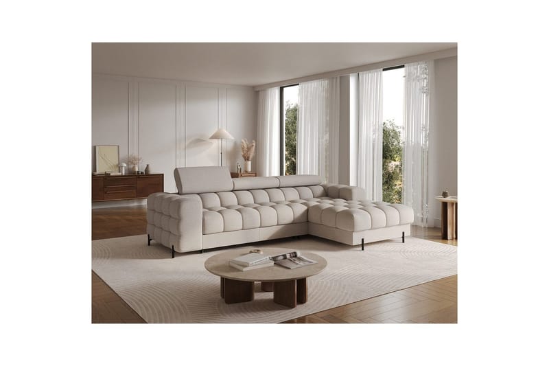 Hörnsoffa Eltap Felro 285x181x93 cm - Royal 18, Beige, Höger - Möbler - Soffa - Bäddsoffa