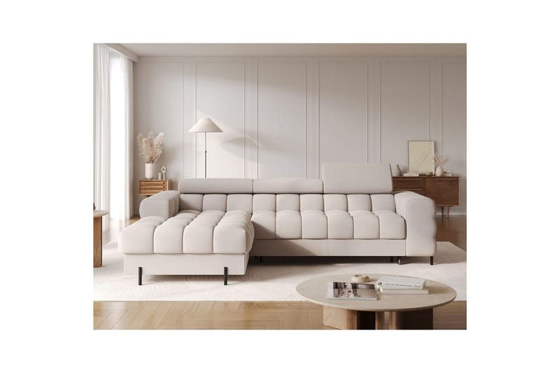 Hörnsoffa Eltap Felro 285x181x93 cm - Royal 18, Beige, Vänster - Möbler - Soffa - Bäddsoffa
