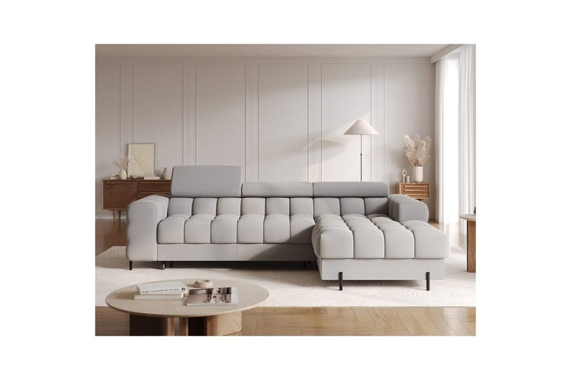 Hörnsoffa Eltap Felro 285x181x93 cm - Sola 04, Grå, Höger - Möbler - Soffa - Bäddsoffa