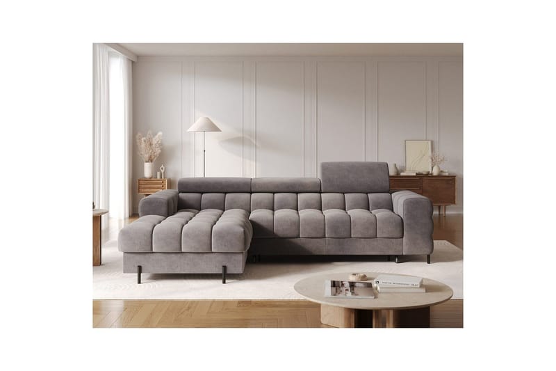 Hörnsoffa Eltap Felro 285x181x93 cm - Sola 04, Grå, Vänster - Möbler - Soffa - Bäddsoffa