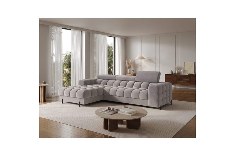 Hörnsoffa Eltap Felro 285x181x93 cm - Sola 04, Grå, Vänster - Möbler - Soffa - Bäddsoffa