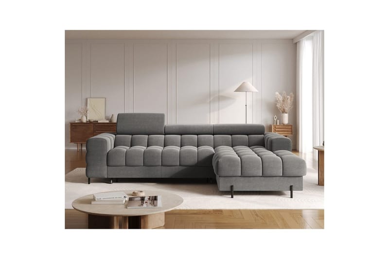 Hörnsoffa Eltap Felro 285x181x93 cm - Sola 06, Mörkgrå, Höger - Möbler - Soffa - Bäddsoffa