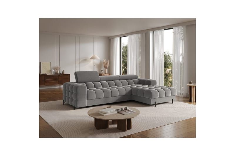 Hörnsoffa Eltap Felro 285x181x93 cm - Sola 06, Mörkgrå, Höger - Möbler - Soffa - Bäddsoffa