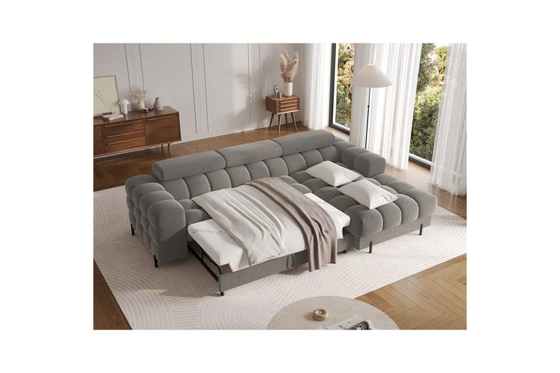 Hörnsoffa Eltap Felro 285x181x93 cm - Sola 06, Mörkgrå, Höger - Möbler - Soffa - Bäddsoffa