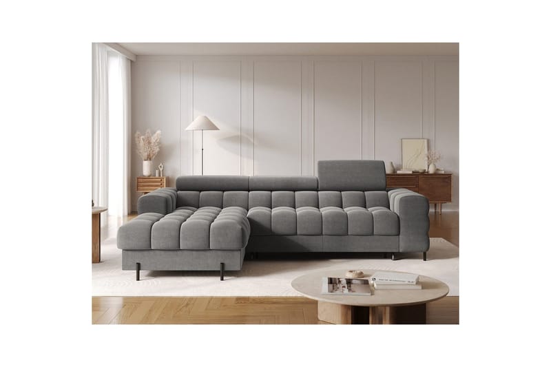 Hörnsoffa Eltap Felro 285x181x93 cm - Sola 06, Mörkgrå, Vänster - Möbler - Soffa - Bäddsoffa