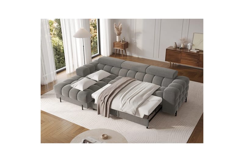 Hörnsoffa Eltap Felro 285x181x93 cm - Sola 06, Mörkgrå, Vänster - Möbler - Soffa - Bäddsoffa