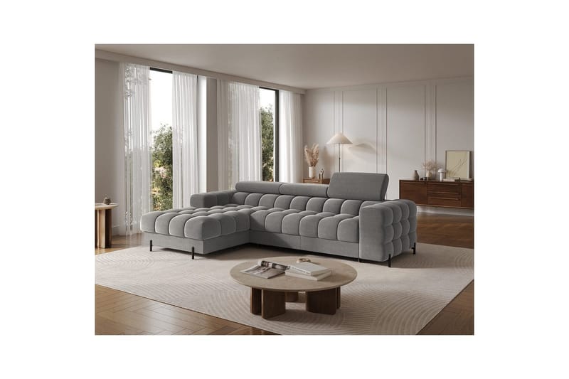 Hörnsoffa Eltap Felro 285x181x93 cm - Sola 06, Mörkgrå, Vänster - Möbler - Soffa - Bäddsoffa