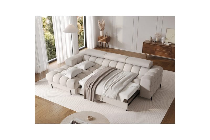 Hörnsoffa Eltap Felro 285x181x93 cm - Sola 18, Beige, Vänster - Möbler - Soffa - Bäddsoffa