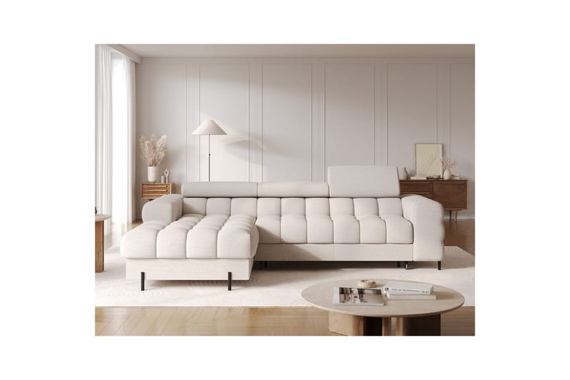 Hörnsoffa Eltap Felro 285x181x93 cm - Sola 18, Beige, Vänster - Möbler - Soffa - Bäddsoffa