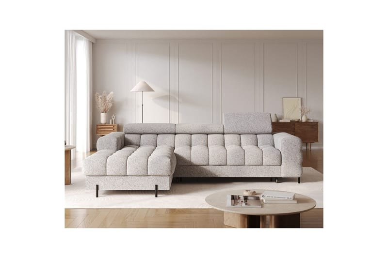 Hörnsoffa Eltap Felro 285x181x93 cm - Pellerito 20, Grå, Vänster - Möbler - Soffa - Bäddsoffa