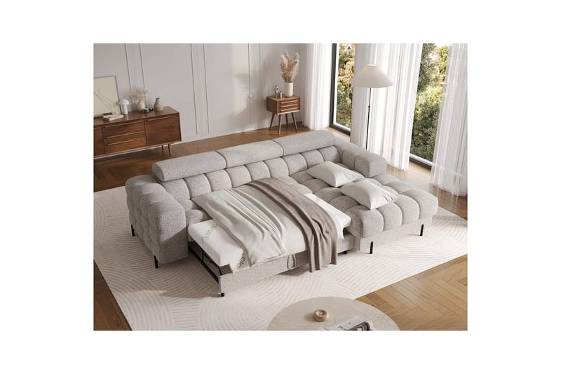 Hörnsoffa Eltap Felro 285x181x93 cm - Pellerito 20, Grå, Höger - Möbler - Soffa - Bäddsoffa