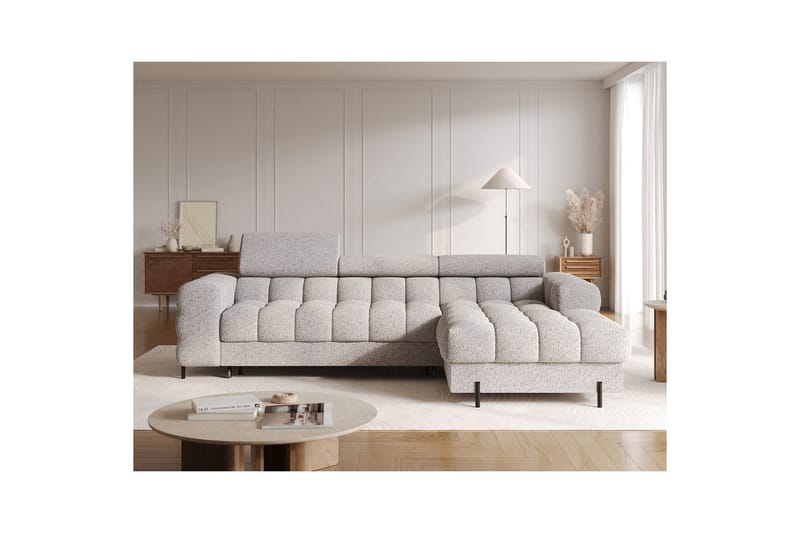 Hörnsoffa Eltap Felro 285x181x93 cm - Pellerito 20, Grå, Höger - Möbler - Soffa - Bäddsoffa