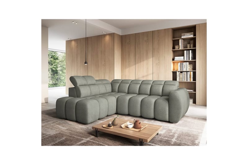 Hörnsoffa Eltap Flconn 258x208x107 cm - Xillar 100, Grön, Vänster - Möbler - Soffa - Bäddsoffa