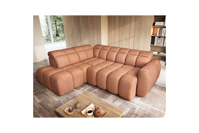 Hörnsoffa Eltap Flconn 258x208x107 cm - Xillar 24, Rosa, Vänster - Möbler - Soffa - Bäddsoffa