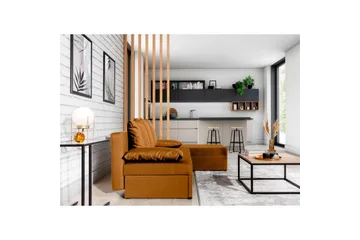 Hörnsoffa Eltap Gino 201x143x90 cm - Nube 45, Gul - Möbler - Soffa - Bäddsoffa
