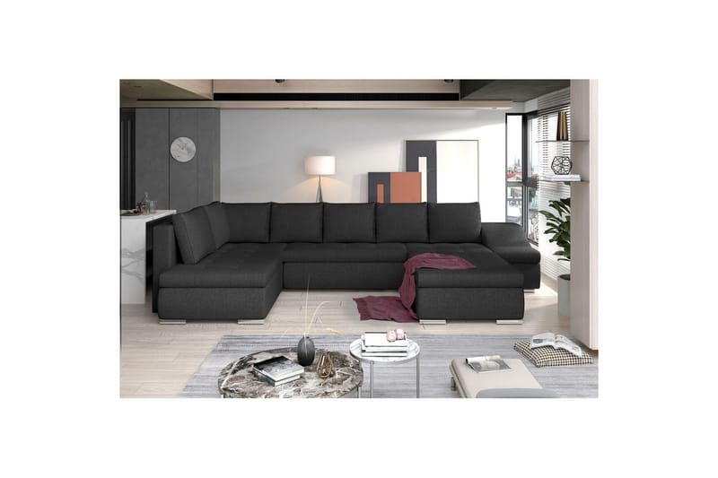 Hörnsoffa Eltap Giovanni 351x82x190 cm - Inari 96, Mörkgrå, Höger - Möbler - Soffa - Bäddsoffa