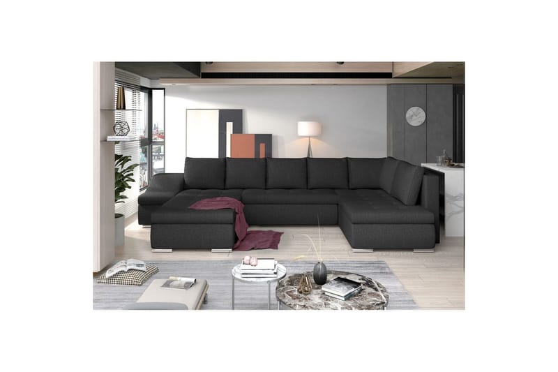 Hörnsoffa Eltap Giovanni 351x82x190 cm - Inari 96, Mörkgrå, Vänster - Möbler - Soffa - Bäddsoffa