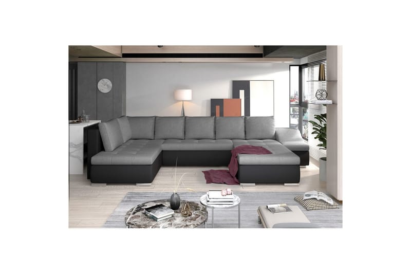 Hörnsoffa Eltap Giovanni 351x82x190 cm - Sawana 05, Soft 11, Grå, Svart, Höger - Möbler - Soffa - Bäddsoffa