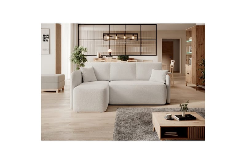 Hörnsoffa Eltap Hadson 206x150x89 cm - Royal 01, Vit, Vänster - Möbler - Soffa - Bäddsoffa