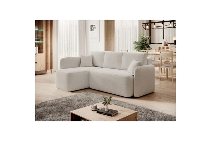 Hörnsoffa Eltap Hadson 206x150x89 cm - Royal 01, Vit, Vänster - Möbler - Soffa - Bäddsoffa