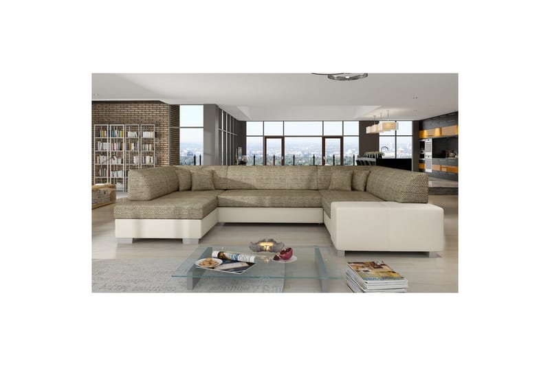 Hörnsoffa Eltap Havana 322x204x72 cm - Berlin 03, Mjuk 33, Beige, Vänster - Möbler - Soffa - Bäddsoffa