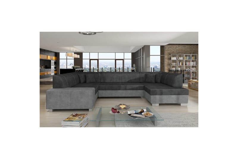 Hörnsoffa Eltap Havana 322x204x72 cm - Dora 96, Dora 90, Svart, Grå, Höger - Möbler - Soffa - Bäddsoffa