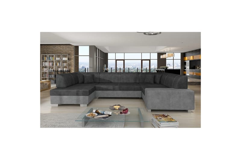 Hörnsoffa Eltap Havana 322x204x72 cm - Dora 96, Dora 90, Svart, Grå, Vänster - Möbler - Soffa - Bäddsoffa